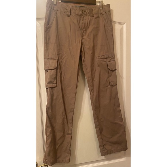 Dickies Pants - Dickies Womens Relaxed Fit Cargo Pants Brown Cotton Utility Straight Leg 8R